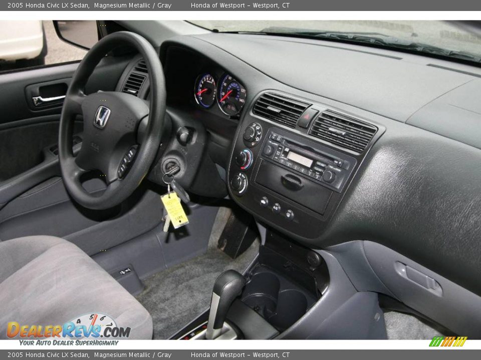 2005 Honda Civic LX Sedan Magnesium Metallic / Gray Photo #12