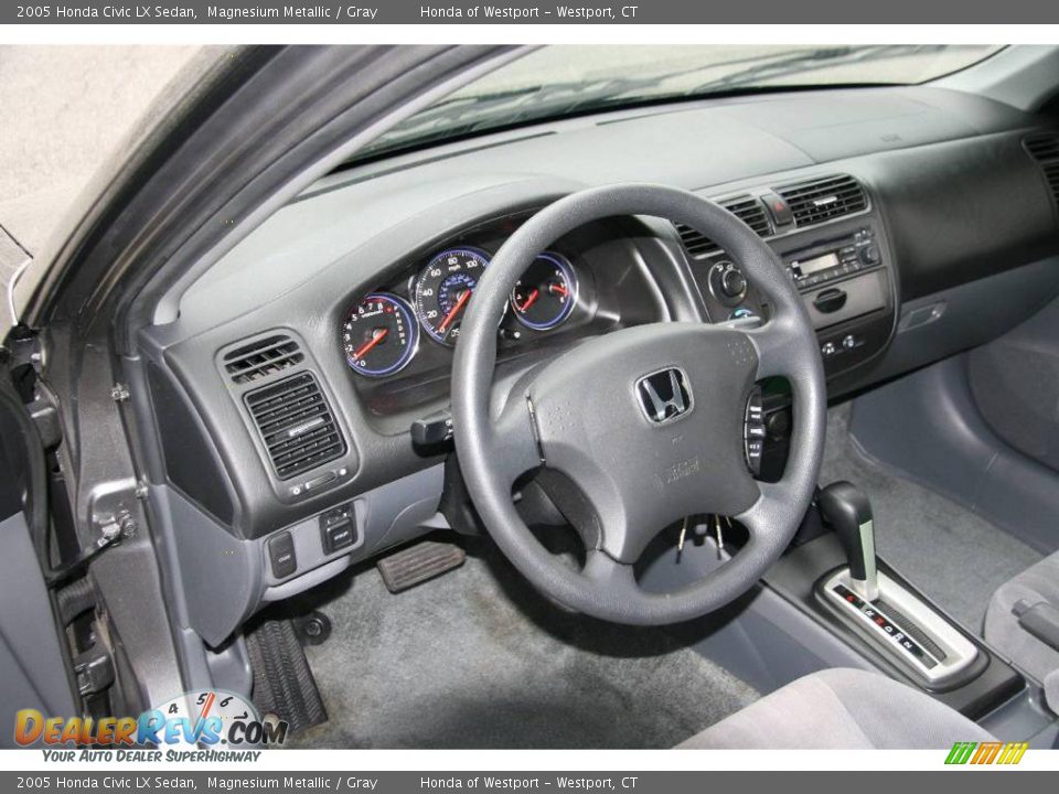 2005 Honda Civic LX Sedan Magnesium Metallic / Gray Photo #18