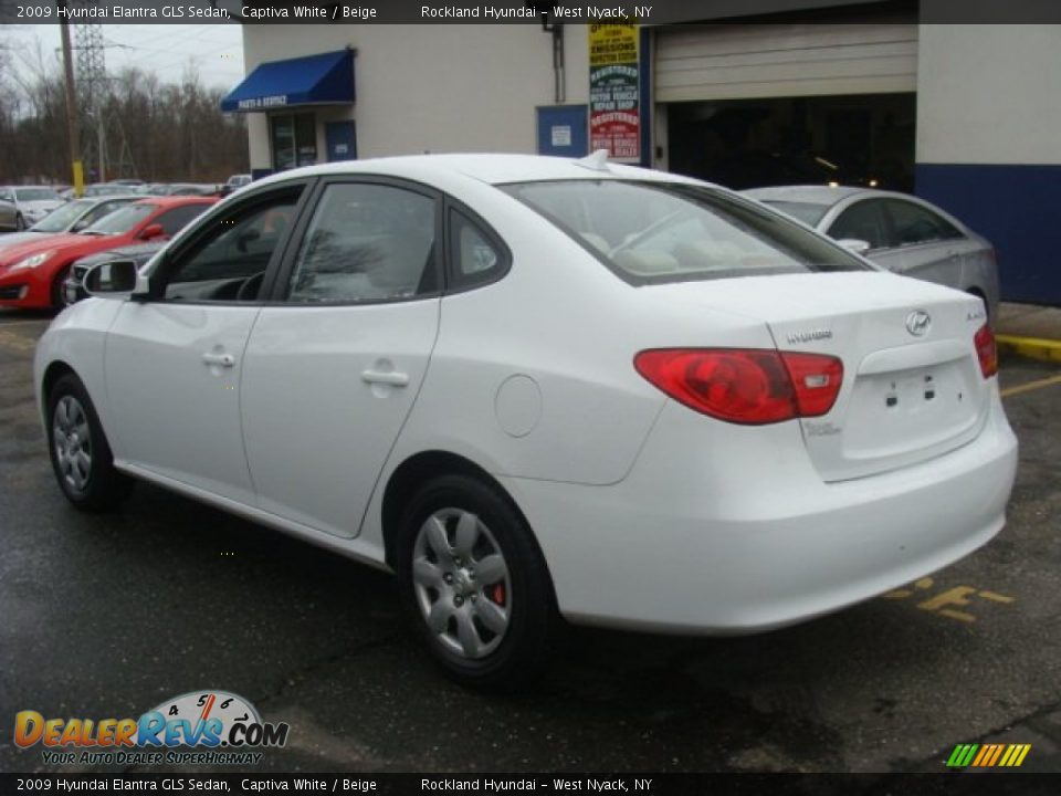2009 Hyundai Elantra GLS Sedan Captiva White / Beige Photo #6