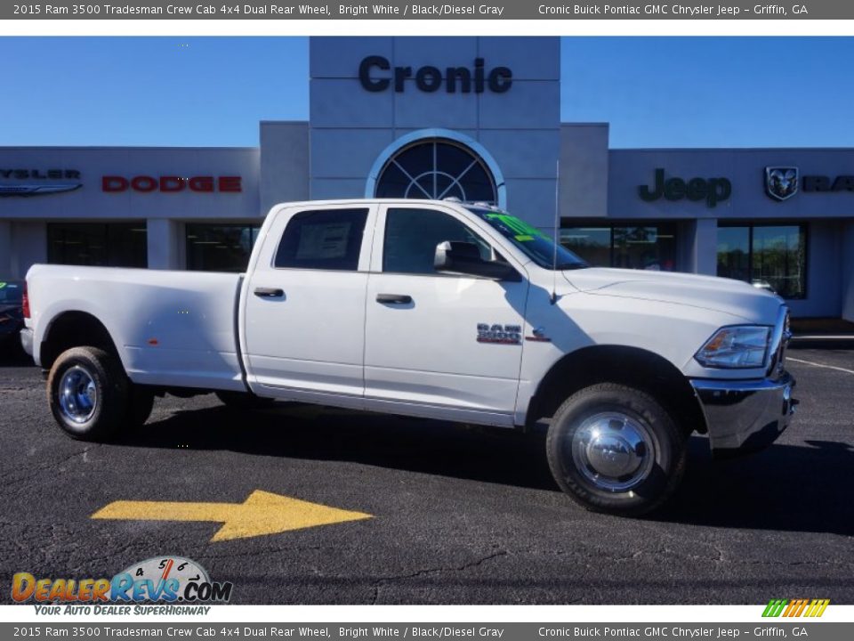 2015 Ram 3500 Tradesman Crew Cab 4x4 Dual Rear Wheel Bright White / Black/Diesel Gray Photo #1