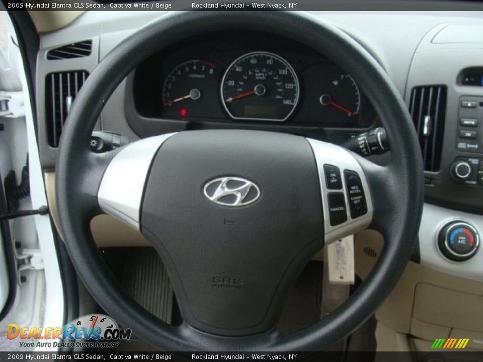 2009 Hyundai Elantra GLS Sedan Captiva White / Beige Photo #13