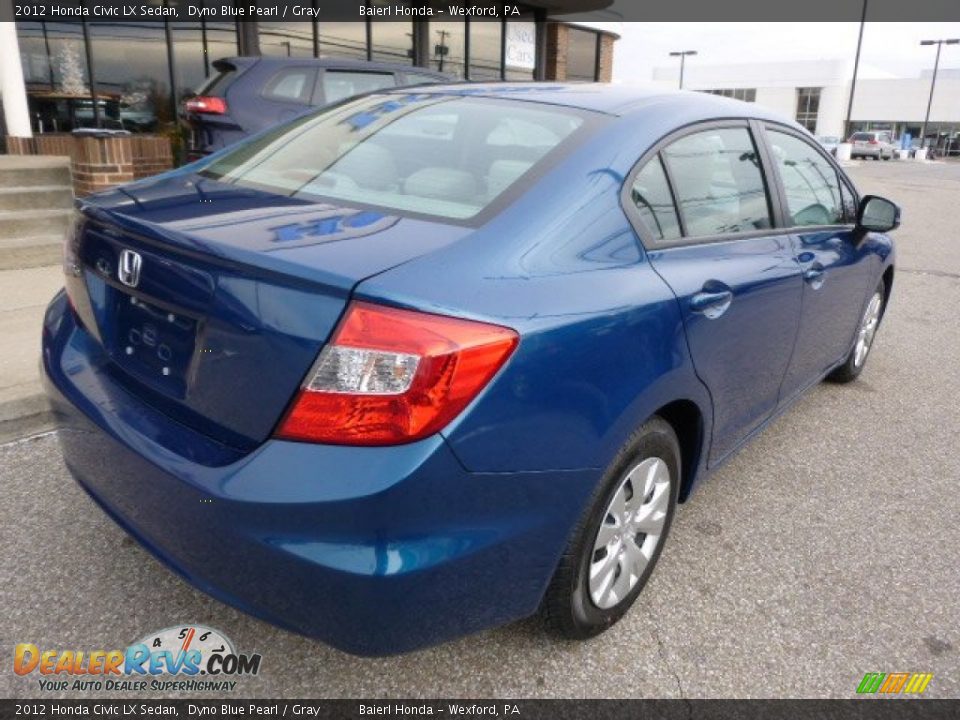 2012 Honda Civic LX Sedan Dyno Blue Pearl / Gray Photo #3