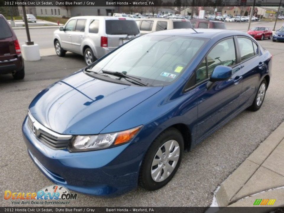 2012 Honda Civic LX Sedan Dyno Blue Pearl / Gray Photo #7