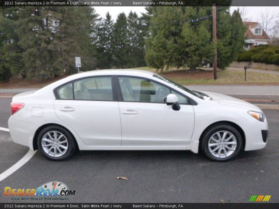 2012 Subaru Impreza 2.0i Premium 4 Door Satin White Pearl / Ivory Photo #2