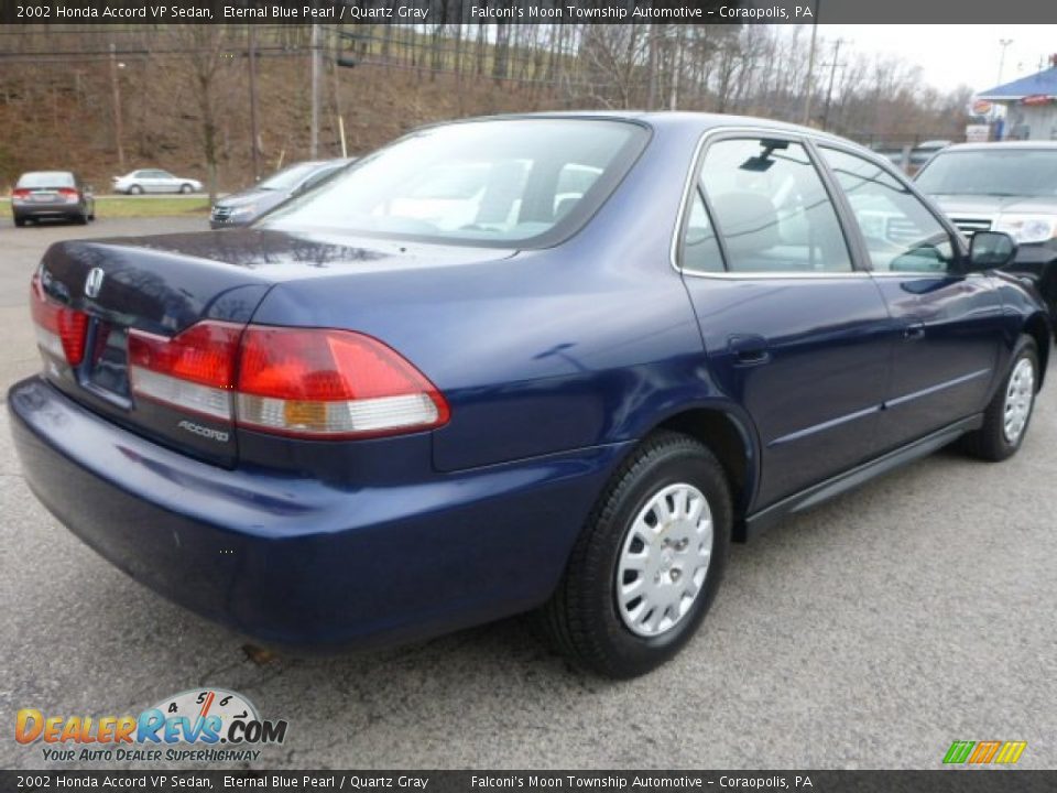 2002 Honda Accord VP Sedan Eternal Blue Pearl / Quartz Gray Photo #5