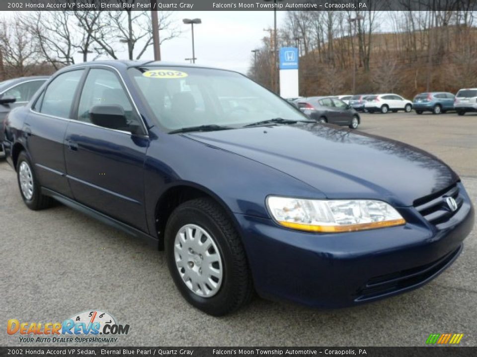 2002 Honda Accord VP Sedan Eternal Blue Pearl / Quartz Gray Photo #11