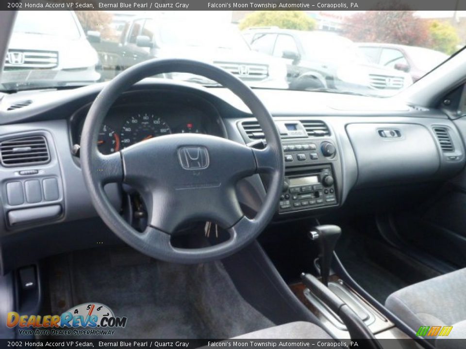 2002 Honda Accord VP Sedan Eternal Blue Pearl / Quartz Gray Photo #16