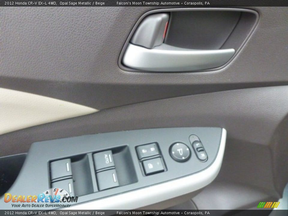 2012 Honda CR-V EX-L 4WD Opal Sage Metallic / Beige Photo #17