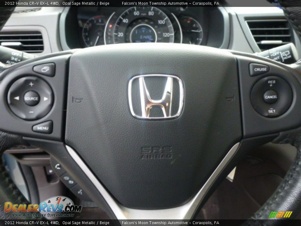 2012 Honda CR-V EX-L 4WD Opal Sage Metallic / Beige Photo #20