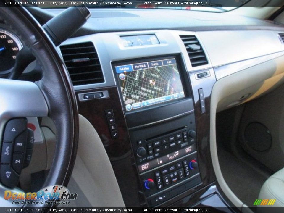 2011 Cadillac Escalade Luxury AWD Black Ice Metallic / Cashmere/Cocoa Photo #15