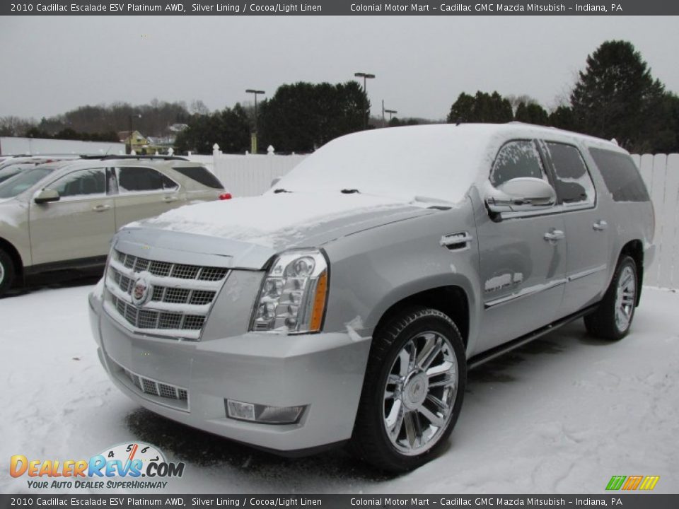 2010 Cadillac Escalade ESV Platinum AWD Silver Lining / Cocoa/Light Linen Photo #3