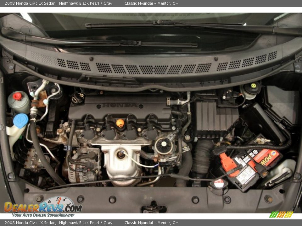 2008 Honda Civic LX Sedan Nighthawk Black Pearl / Gray Photo #15