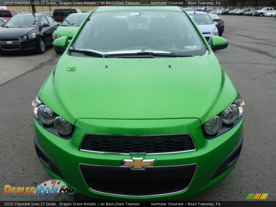 2015 Chevrolet Sonic LT Sedan Dragon Green Metallic / Jet Black/Dark Titanium Photo #8