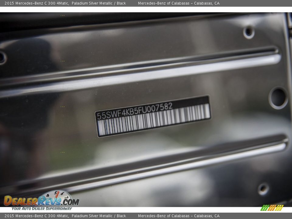 2015 Mercedes-Benz C 300 4Matic Paladium Silver Metallic / Black Photo #7