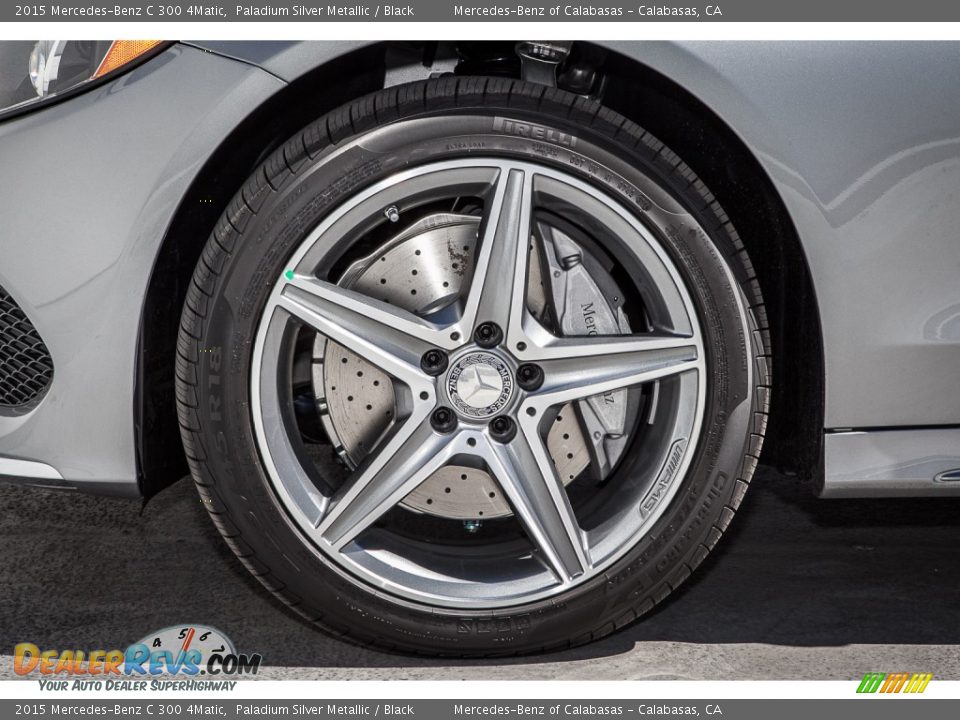 2015 Mercedes-Benz C 300 4Matic Paladium Silver Metallic / Black Photo #10