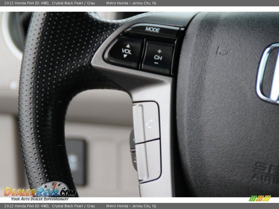 2012 Honda Pilot EX 4WD Crystal Black Pearl / Gray Photo #16