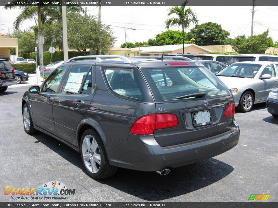 2009 Saab 9-5 Aero SportCombi Carbon Gray Metallic / Black Photo #3