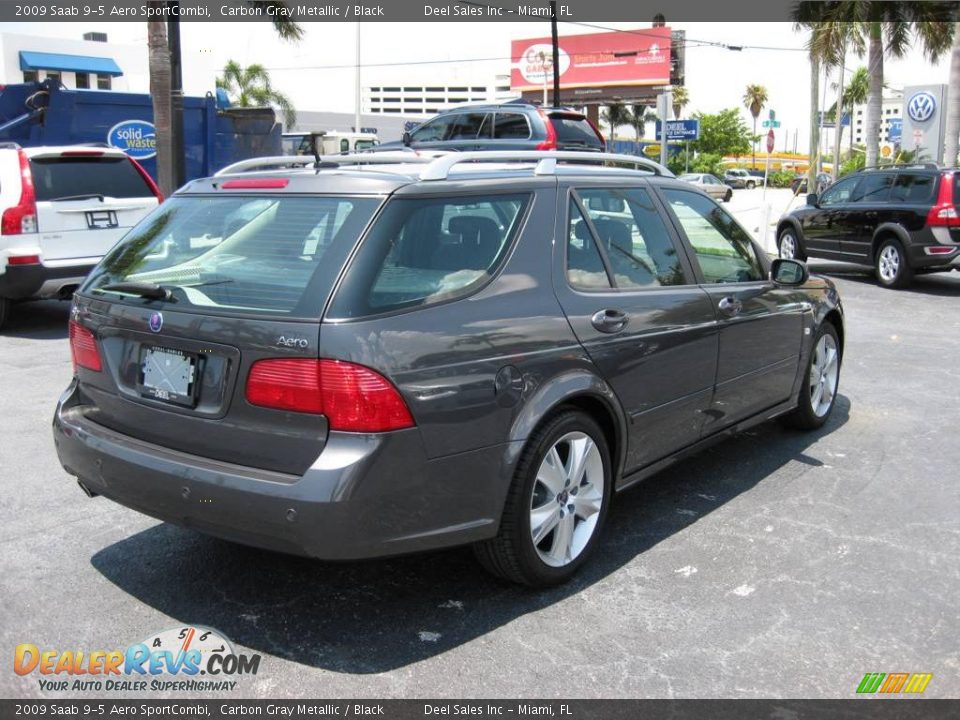 2009 Saab 9-5 Aero SportCombi Carbon Gray Metallic / Black Photo #5
