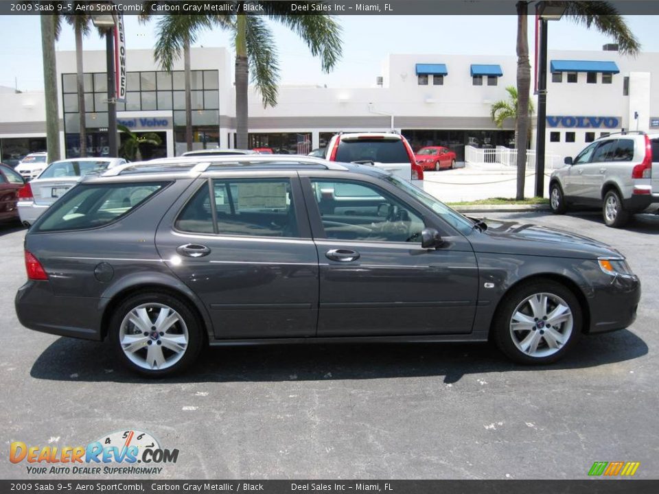 2009 Saab 9-5 Aero SportCombi Carbon Gray Metallic / Black Photo #6