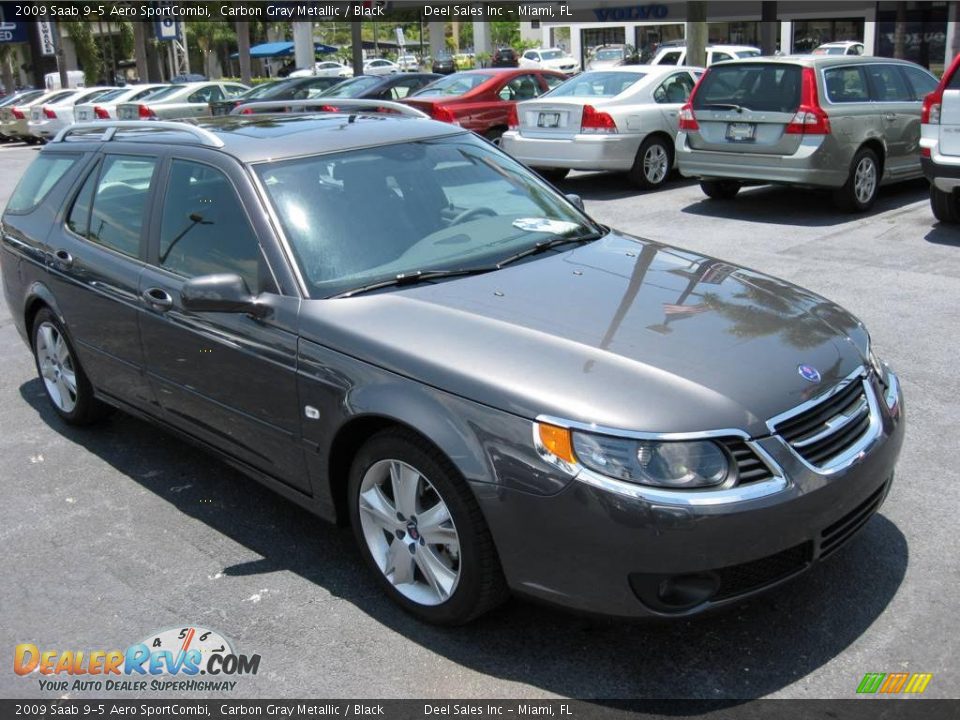 2009 Saab 9-5 Aero SportCombi Carbon Gray Metallic / Black Photo #7