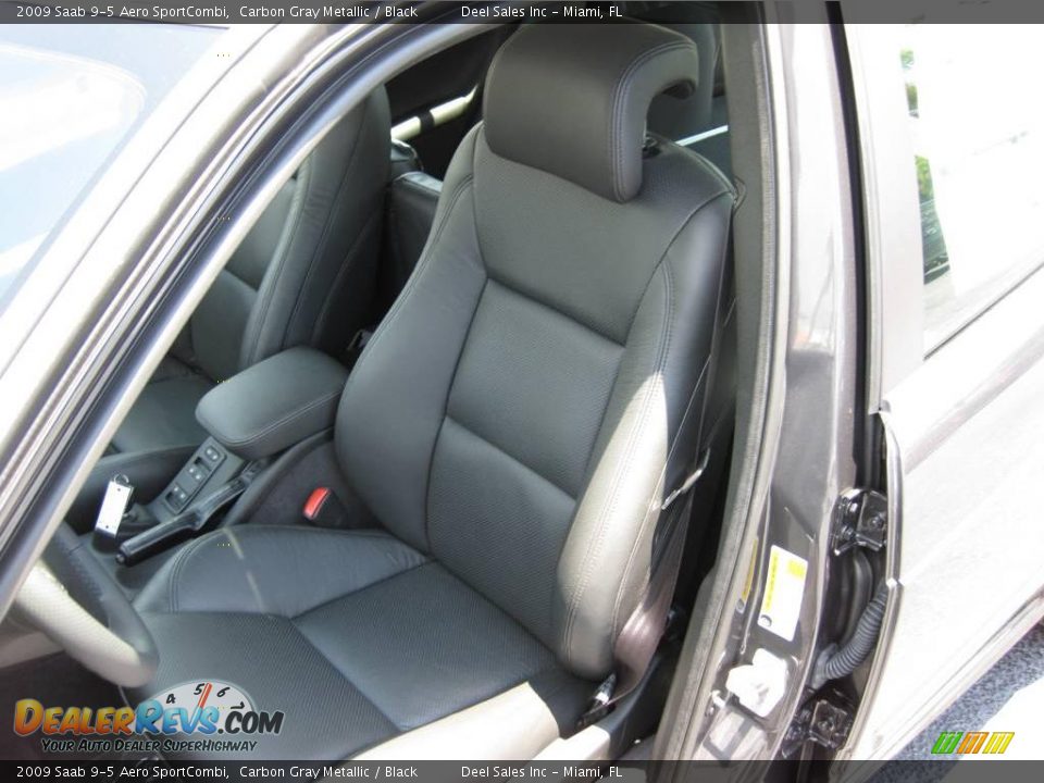 2009 Saab 9-5 Aero SportCombi Carbon Gray Metallic / Black Photo #9