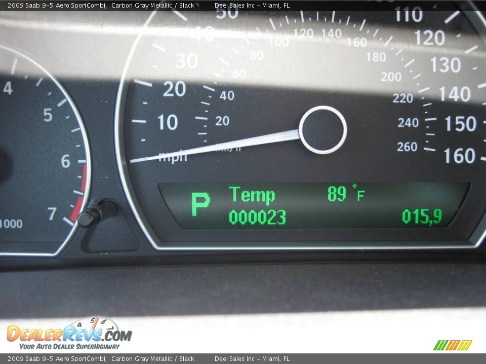 2009 Saab 9-5 Aero SportCombi Carbon Gray Metallic / Black Photo #15