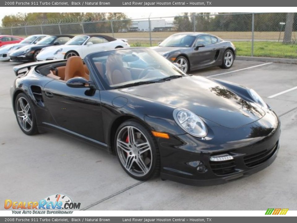 2008 Porsche 911 Turbo Cabriolet Black / Natural Brown Photo #2