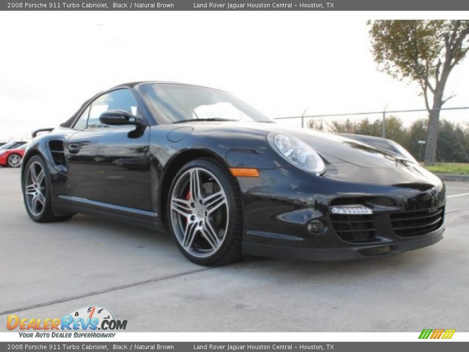 2008 Porsche 911 Turbo Cabriolet Black / Natural Brown Photo #11