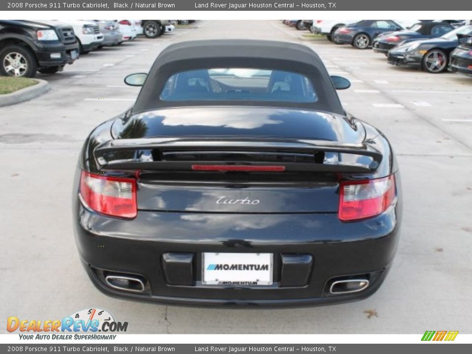 2008 Porsche 911 Turbo Cabriolet Black / Natural Brown Photo #14