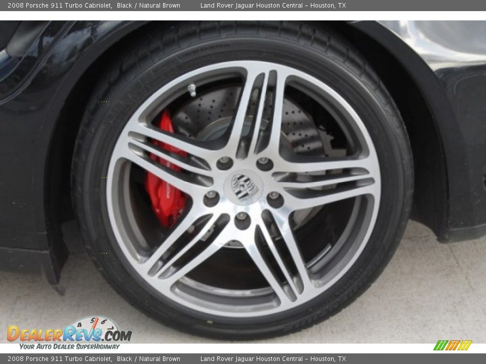 2008 Porsche 911 Turbo Cabriolet Black / Natural Brown Photo #15