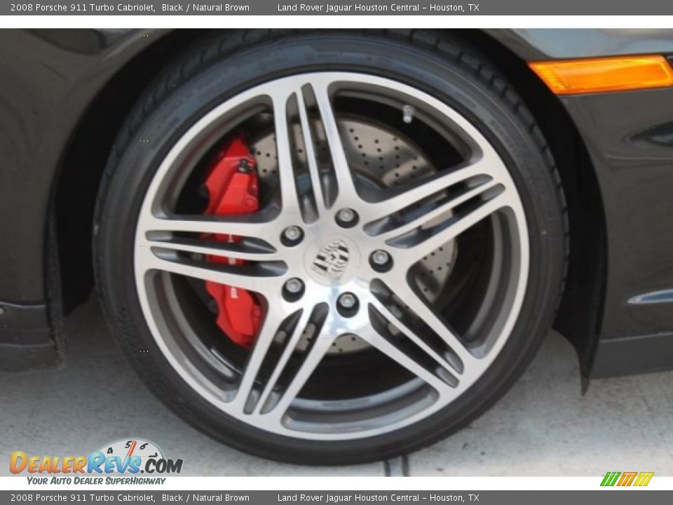 2008 Porsche 911 Turbo Cabriolet Black / Natural Brown Photo #17