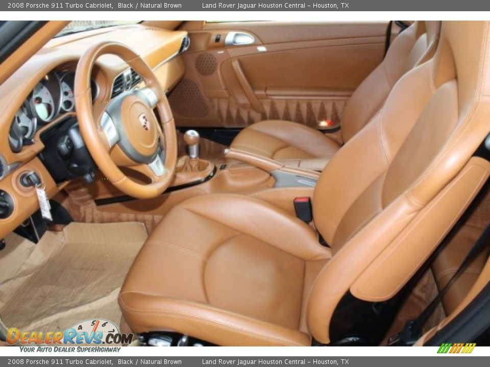 2008 Porsche 911 Turbo Cabriolet Black / Natural Brown Photo #23
