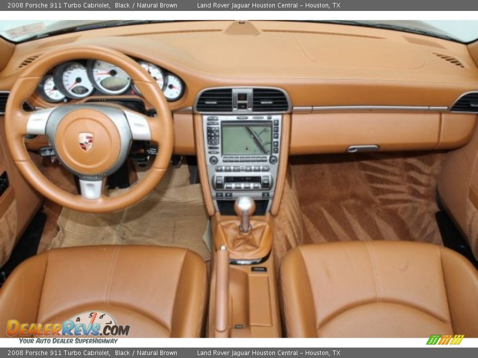 2008 Porsche 911 Turbo Cabriolet Black / Natural Brown Photo #34
