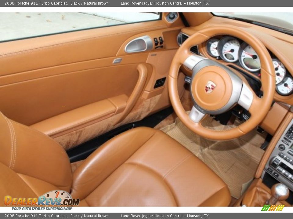 2008 Porsche 911 Turbo Cabriolet Black / Natural Brown Photo #35