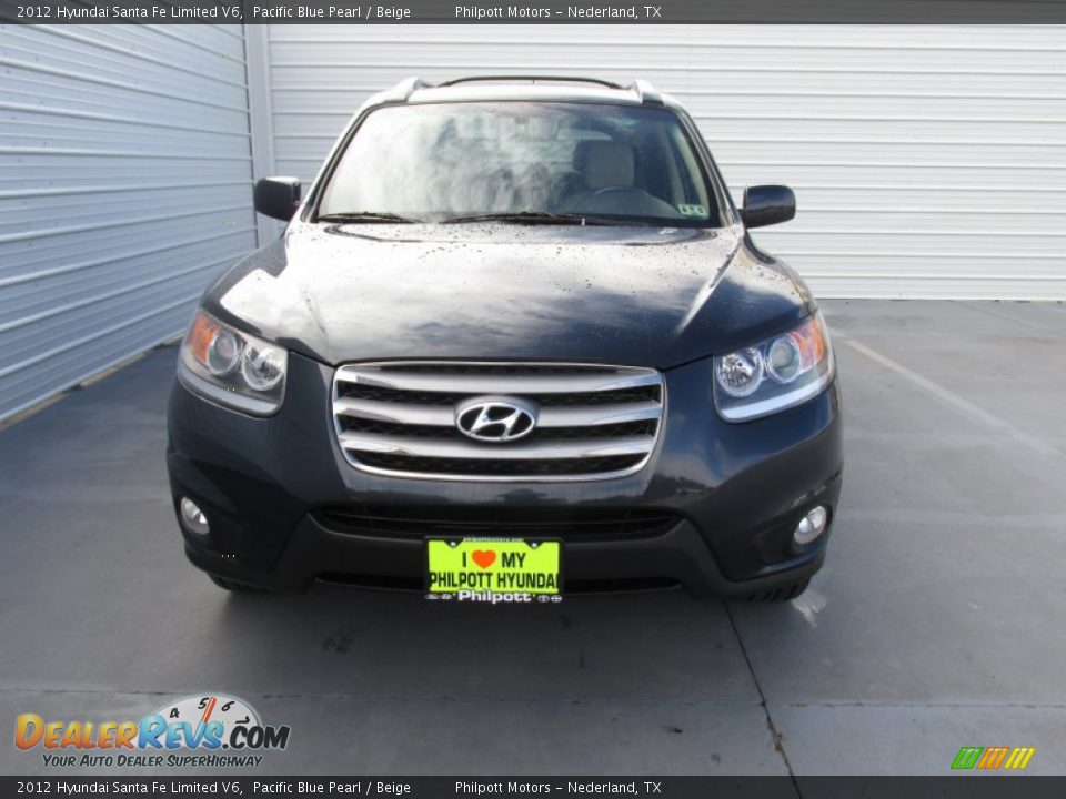 2012 Hyundai Santa Fe Limited V6 Pacific Blue Pearl / Beige Photo #5