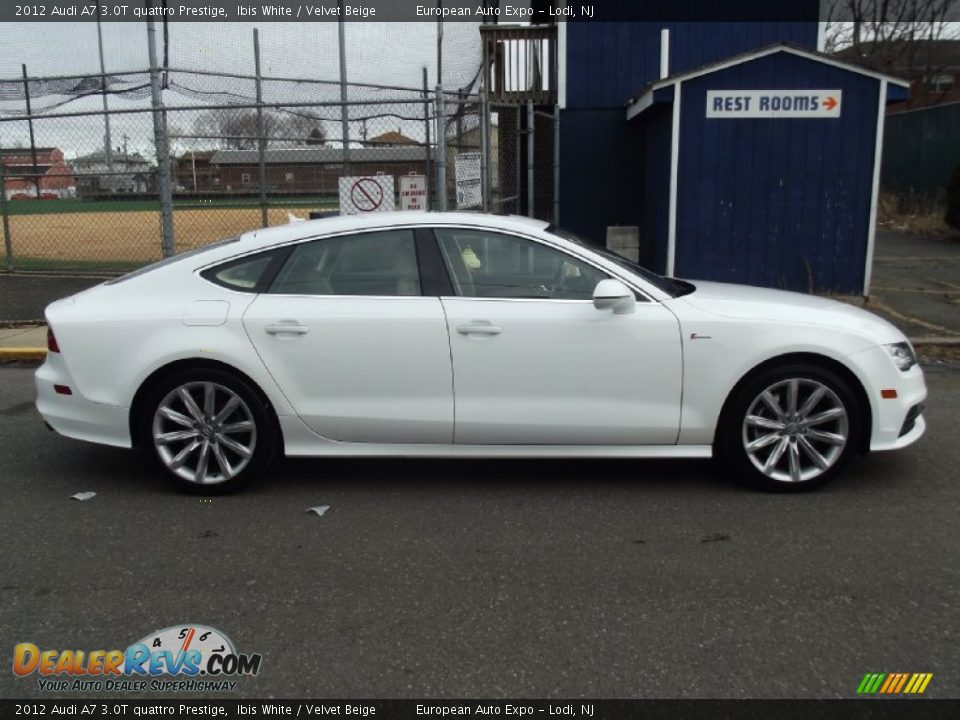 2012 Audi A7 3.0T quattro Prestige Ibis White / Velvet Beige Photo #6