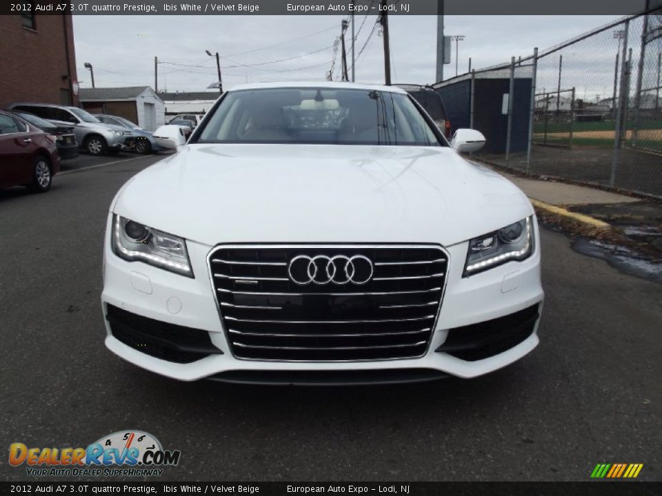 2012 Audi A7 3.0T quattro Prestige Ibis White / Velvet Beige Photo #7
