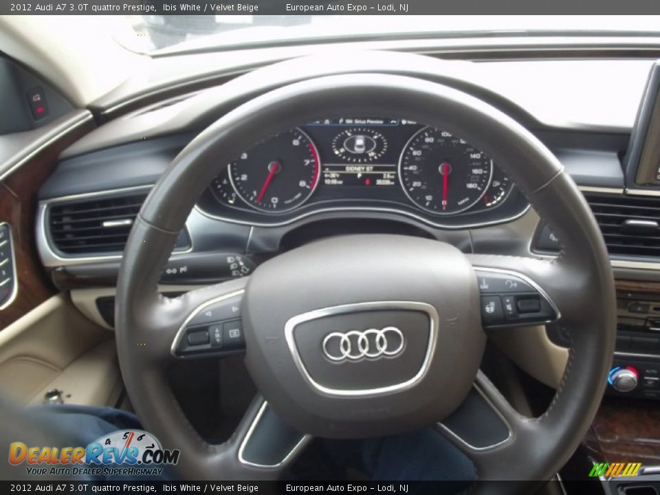 2012 Audi A7 3.0T quattro Prestige Ibis White / Velvet Beige Photo #27