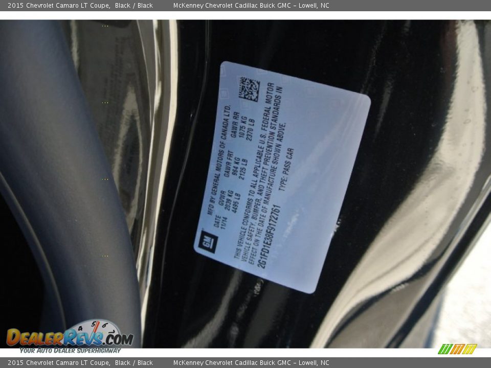 2015 Chevrolet Camaro LT Coupe Black / Black Photo #7