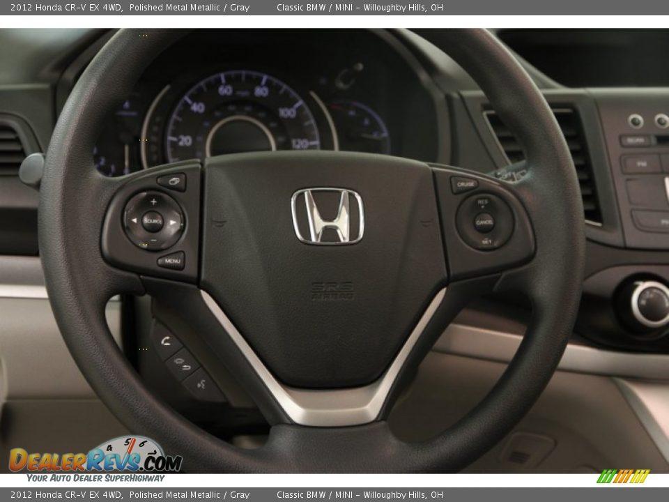 2012 Honda CR-V EX 4WD Polished Metal Metallic / Gray Photo #8