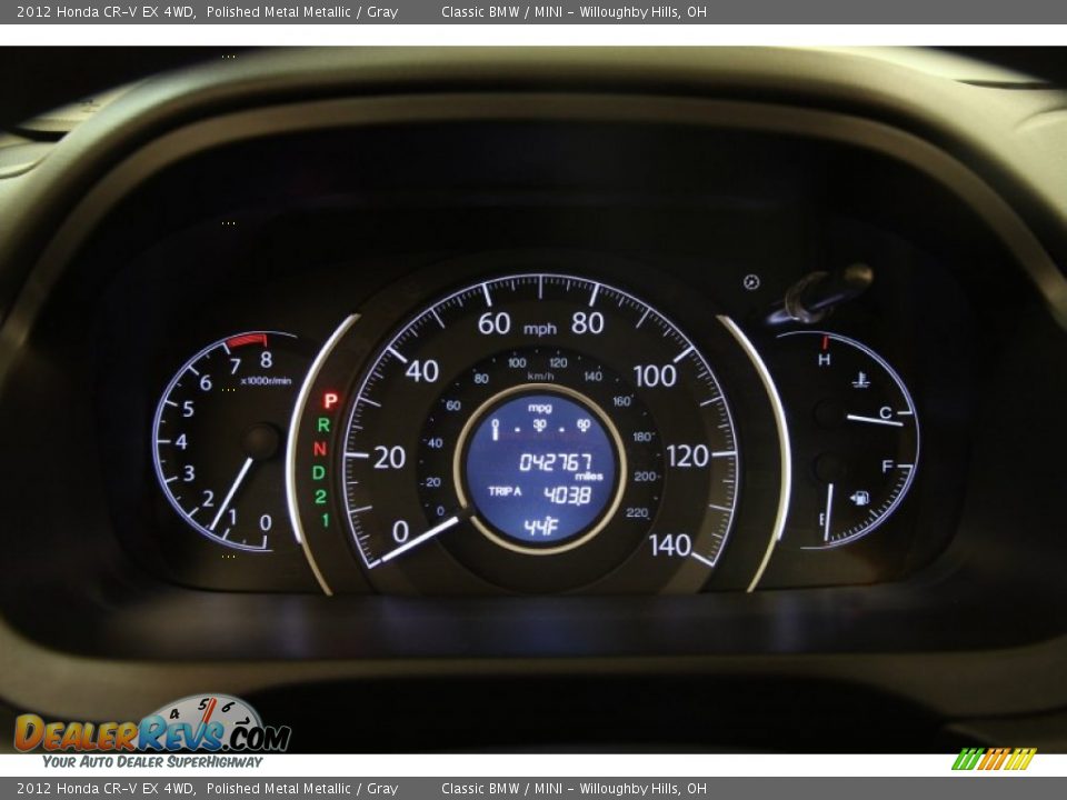 2012 Honda CR-V EX 4WD Polished Metal Metallic / Gray Photo #9