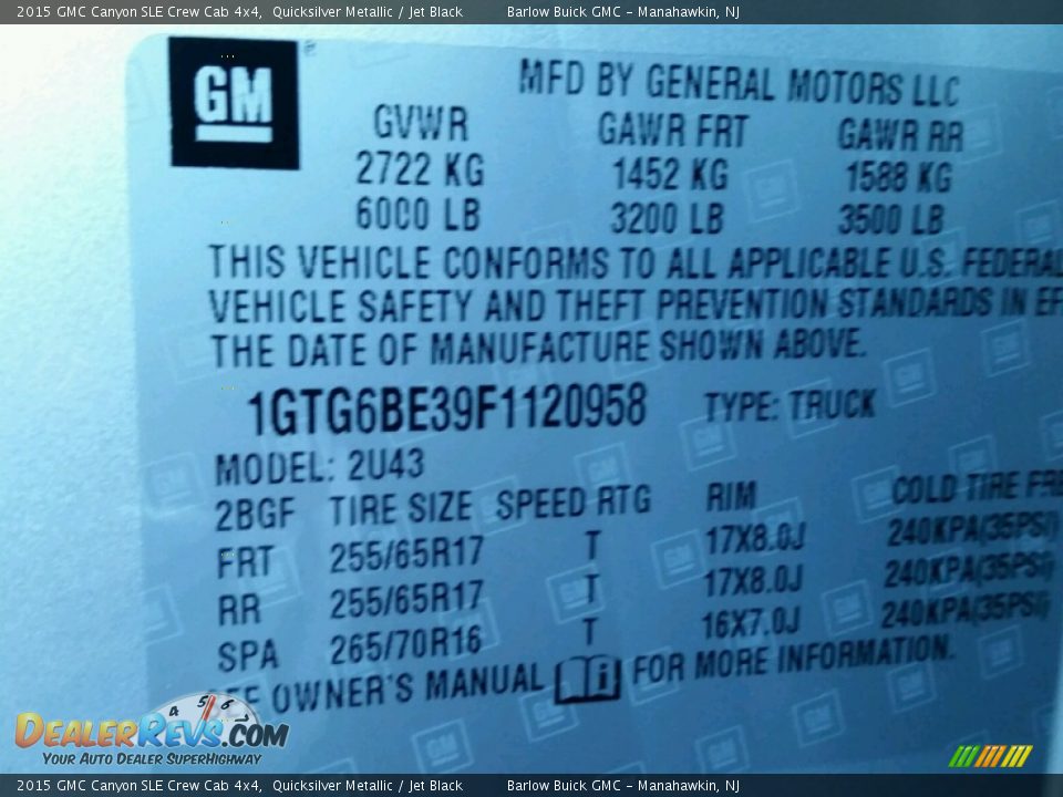 2015 GMC Canyon SLE Crew Cab 4x4 Quicksilver Metallic / Jet Black Photo #9