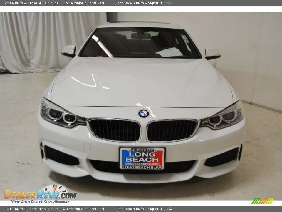 2014 BMW 4 Series 428i Coupe Alpine White / Coral Red Photo #4