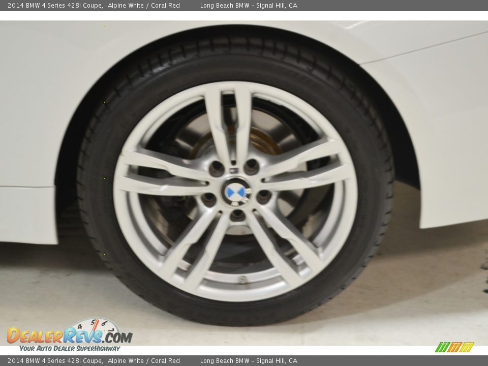 2014 BMW 4 Series 428i Coupe Alpine White / Coral Red Photo #8