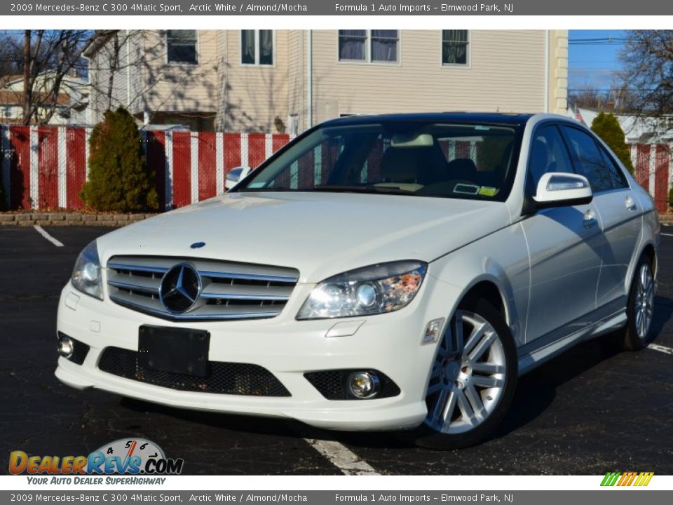 2009 Mercedes-Benz C 300 4Matic Sport Arctic White / Almond/Mocha Photo #1