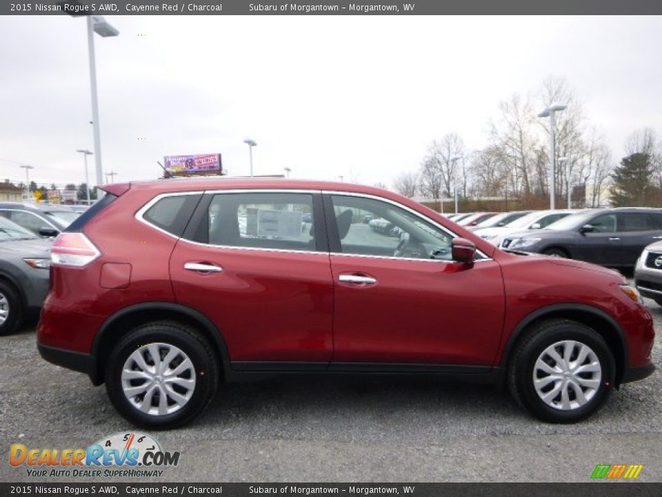 2015 Nissan Rogue S AWD Cayenne Red / Charcoal Photo #9