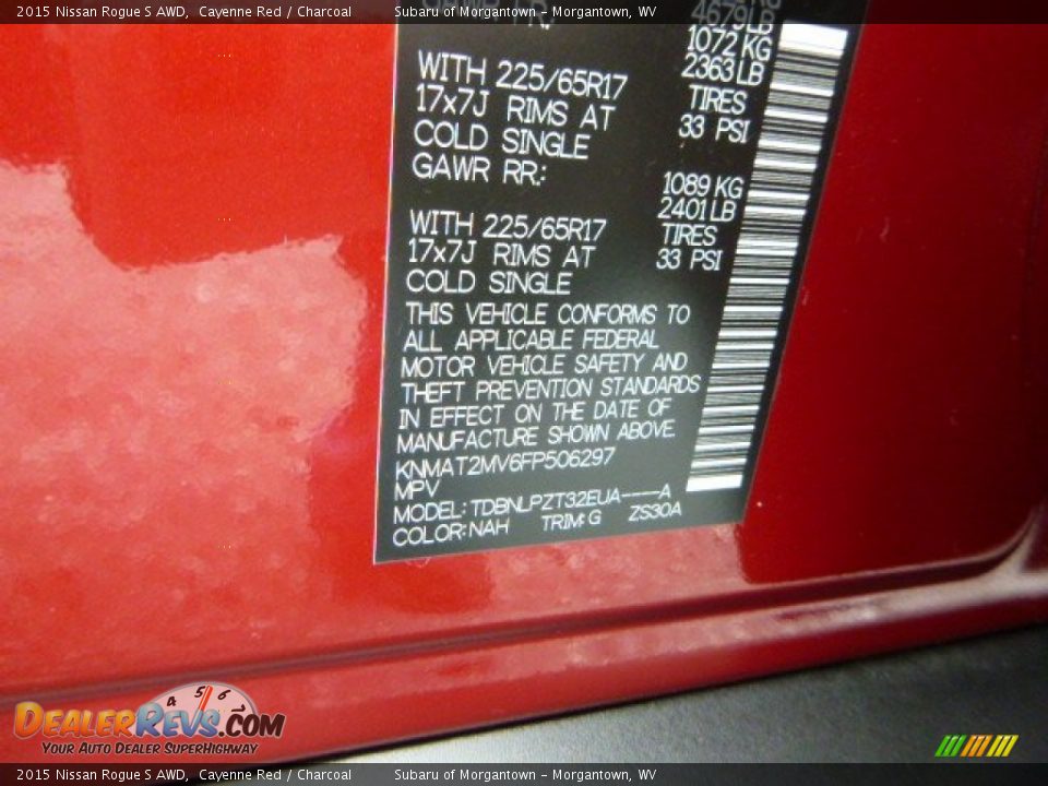 2015 Nissan Rogue S AWD Cayenne Red / Charcoal Photo #16