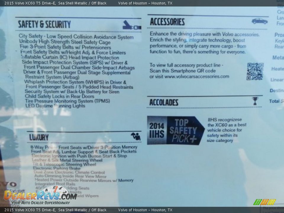 2015 Volvo XC60 T5 Drive-E Sea Shell Metallic / Off Black Photo #32