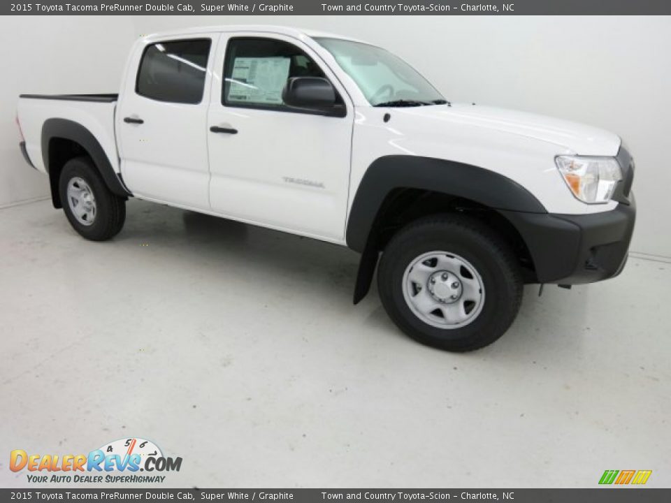 2015 Toyota Tacoma PreRunner Double Cab Super White / Graphite Photo #4