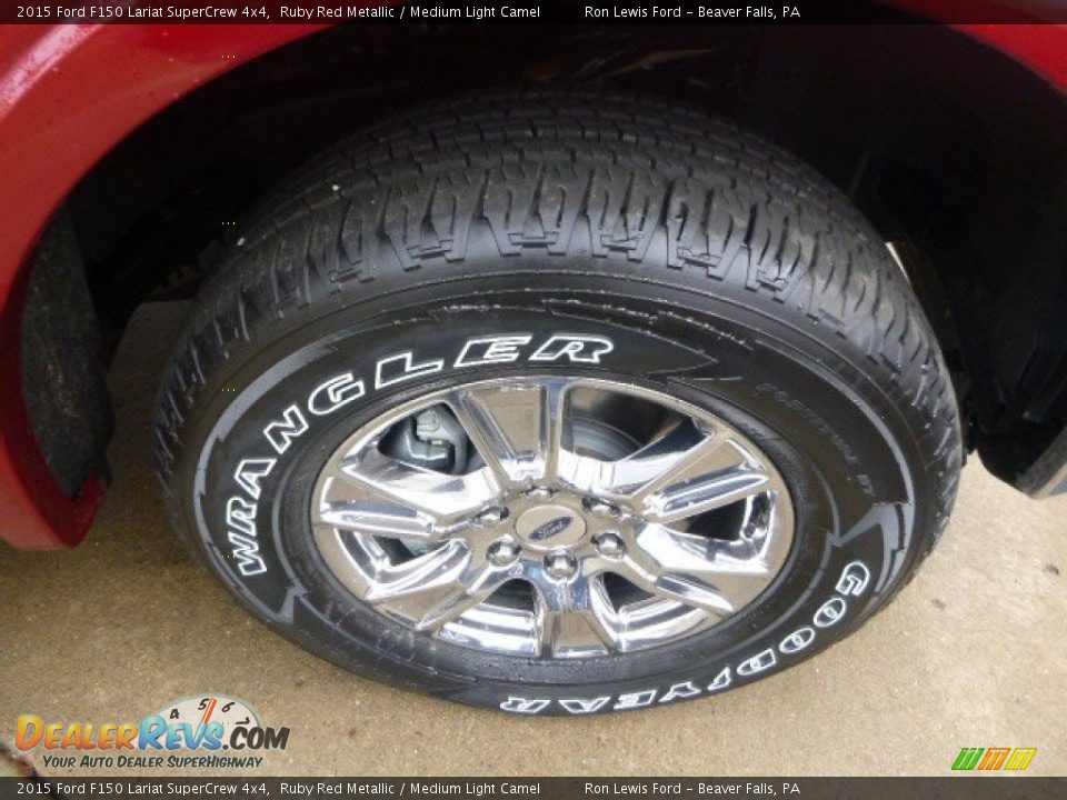 2015 Ford F150 Lariat SuperCrew 4x4 Ruby Red Metallic / Medium Light Camel Photo #9